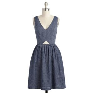 Modcloth Chambray Dot Dress